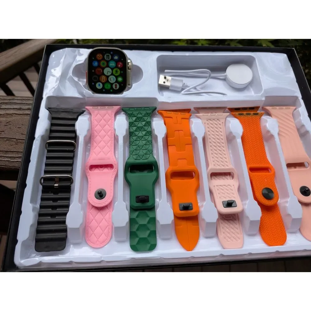 Smart Watch Bundle 44mm Open Box 7 Bands Charger and Smart Watch included